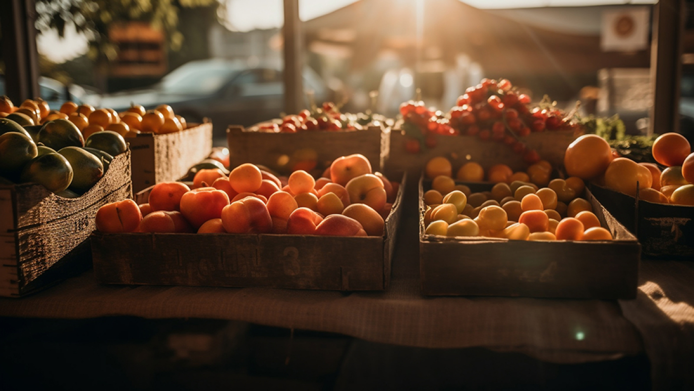 Organic harvest of juicy citrus fruits outdoors generated by artificial intelligence